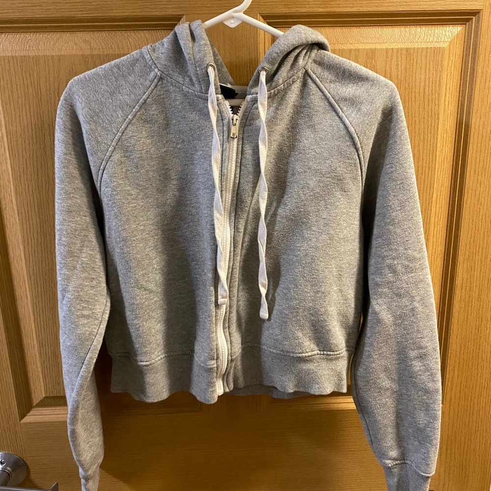Cropped Zip-Up Hoodie
